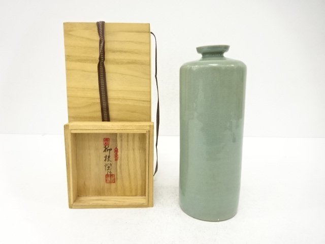 韓国人間文化財　柳海剛造　高麗青磁　花瓶